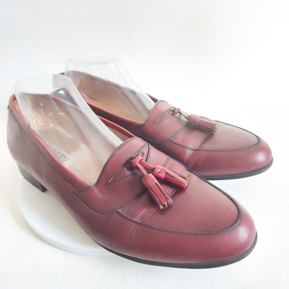Bally Maroon Tassel Loafers - Picture 1 of 10